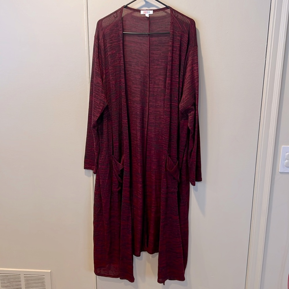 Lularoe burgundy and black extra large Sarah